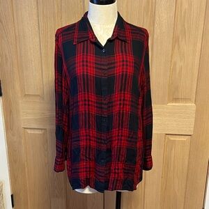 Ralph Lauren Red and Black Plaid Casual Shirt